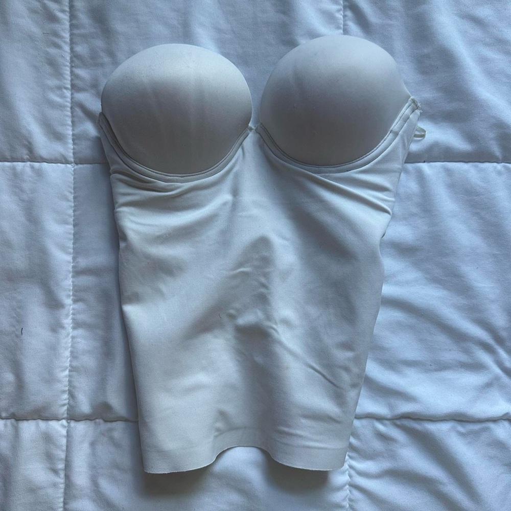 White Strapless Bustier Top